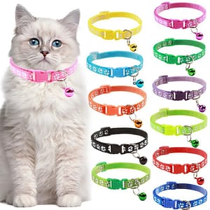 Collier avec Cloche pour Chat et Chien Imprimé et Multicolore